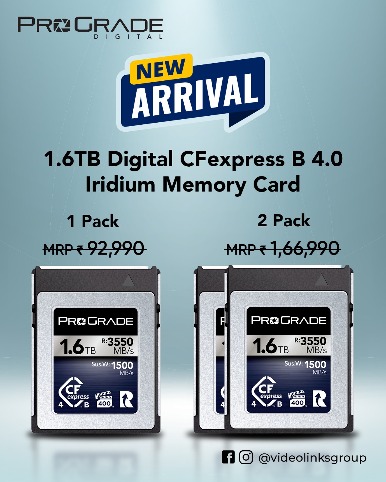 ProGrade Digital 1.6TB CFexpress B 4.0 Iridium memory cards