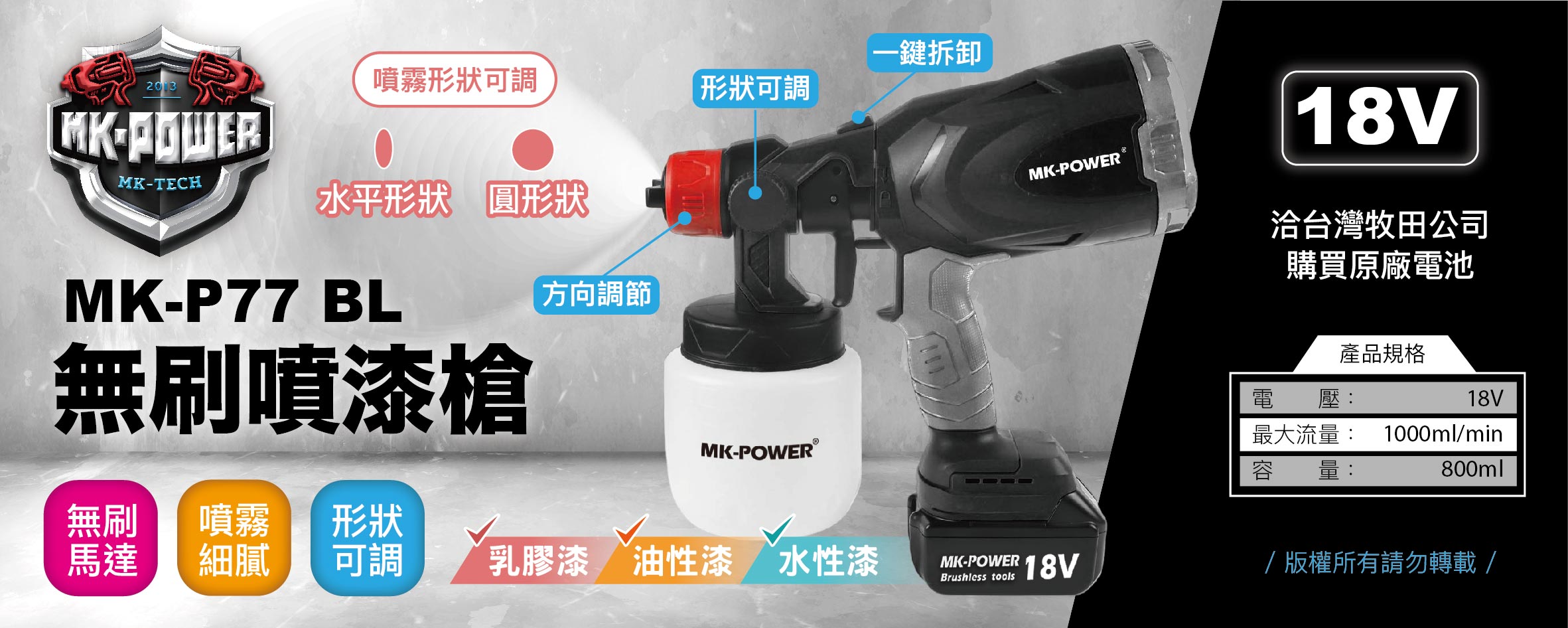 MK-POWER電動工具 | MK-POWER 18V無刷電動噴漆槍 | Facebook