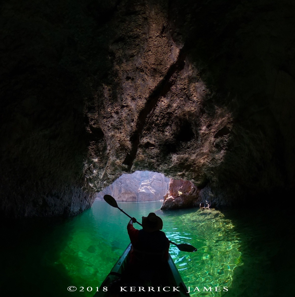 Emerald cave on Colorado river
