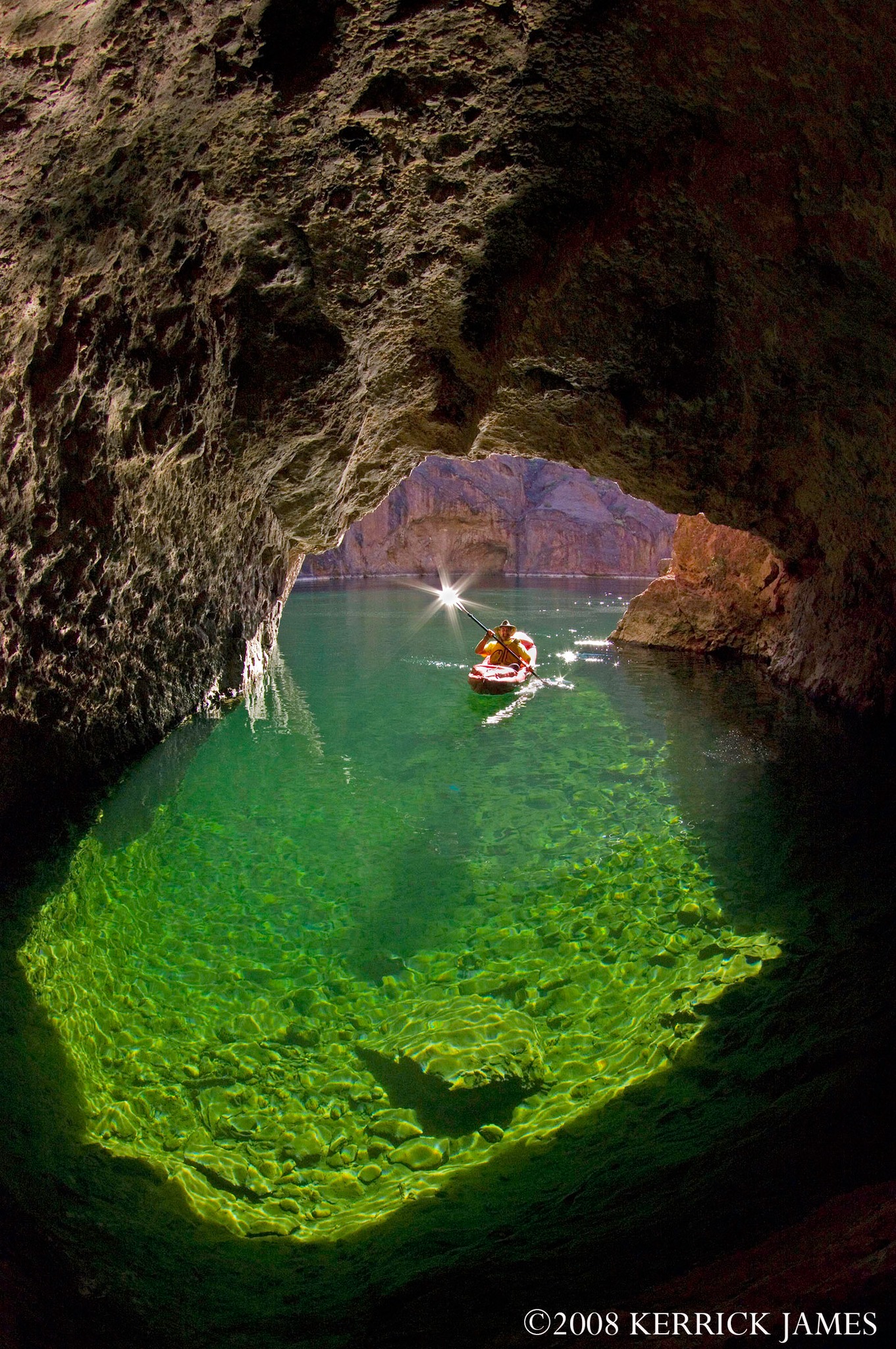 Emerald cave on Colorado river