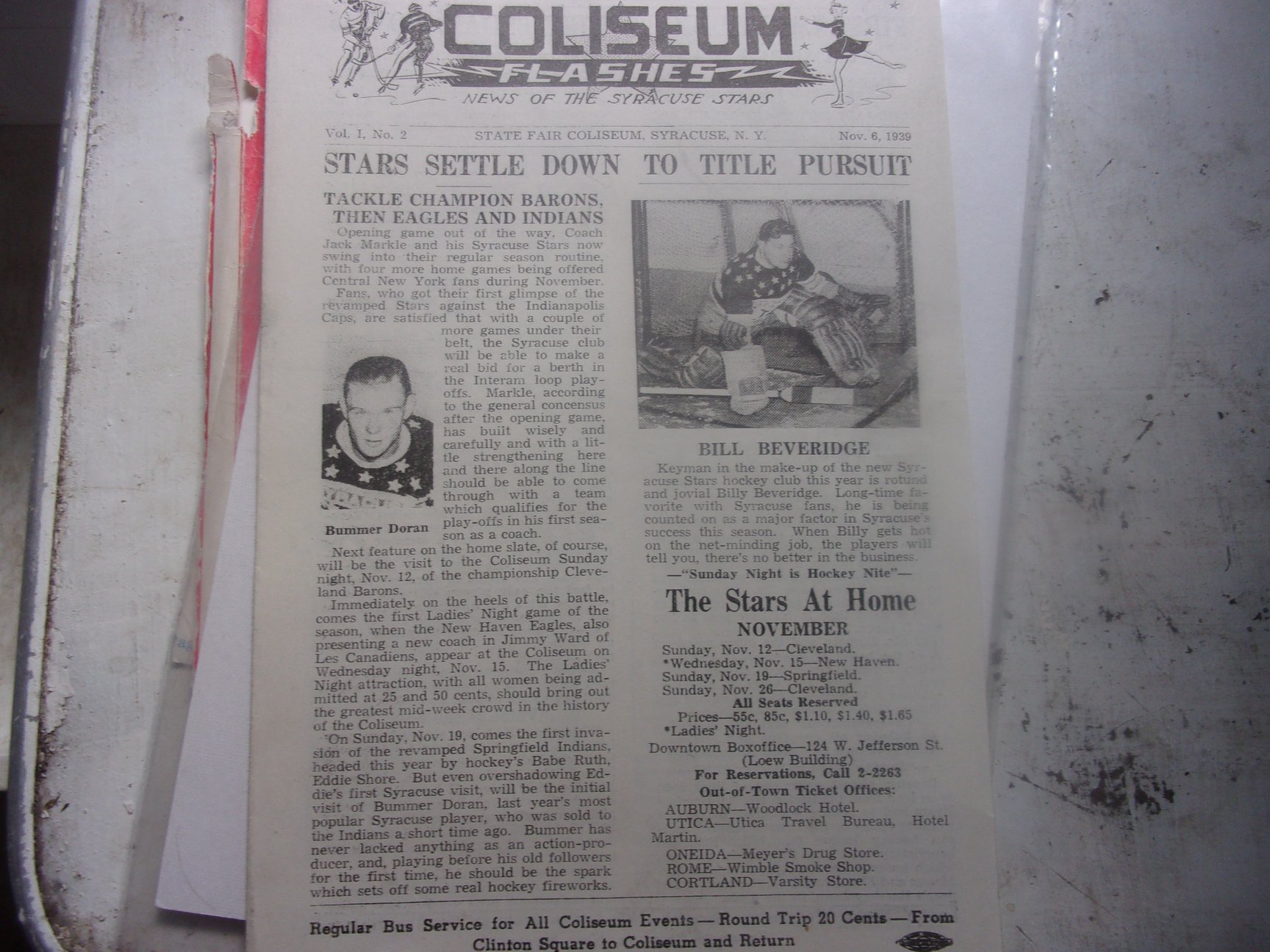 Nostalgic Syracuse | A program from one of the first hockey teams ...