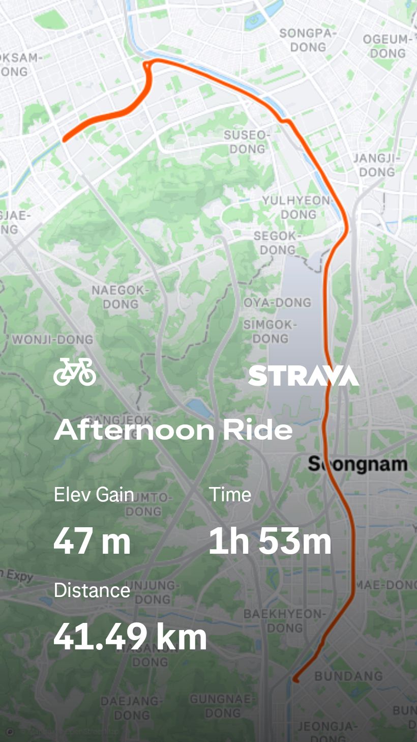 SungKoo - 동네 반바퀴.2025-11-01. Check out my ride on Strava: https ...