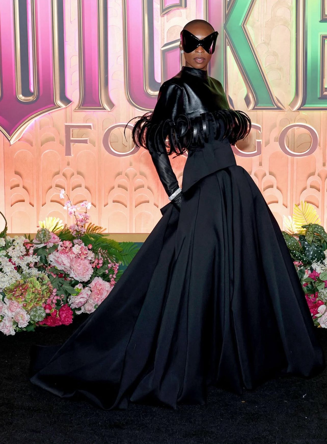 cynthia erivo black dress slays in custom Balenciaga by Pierpaolo Piccioli at the Wicked: For Good premiere in NYC! cynthia erivo before wicked