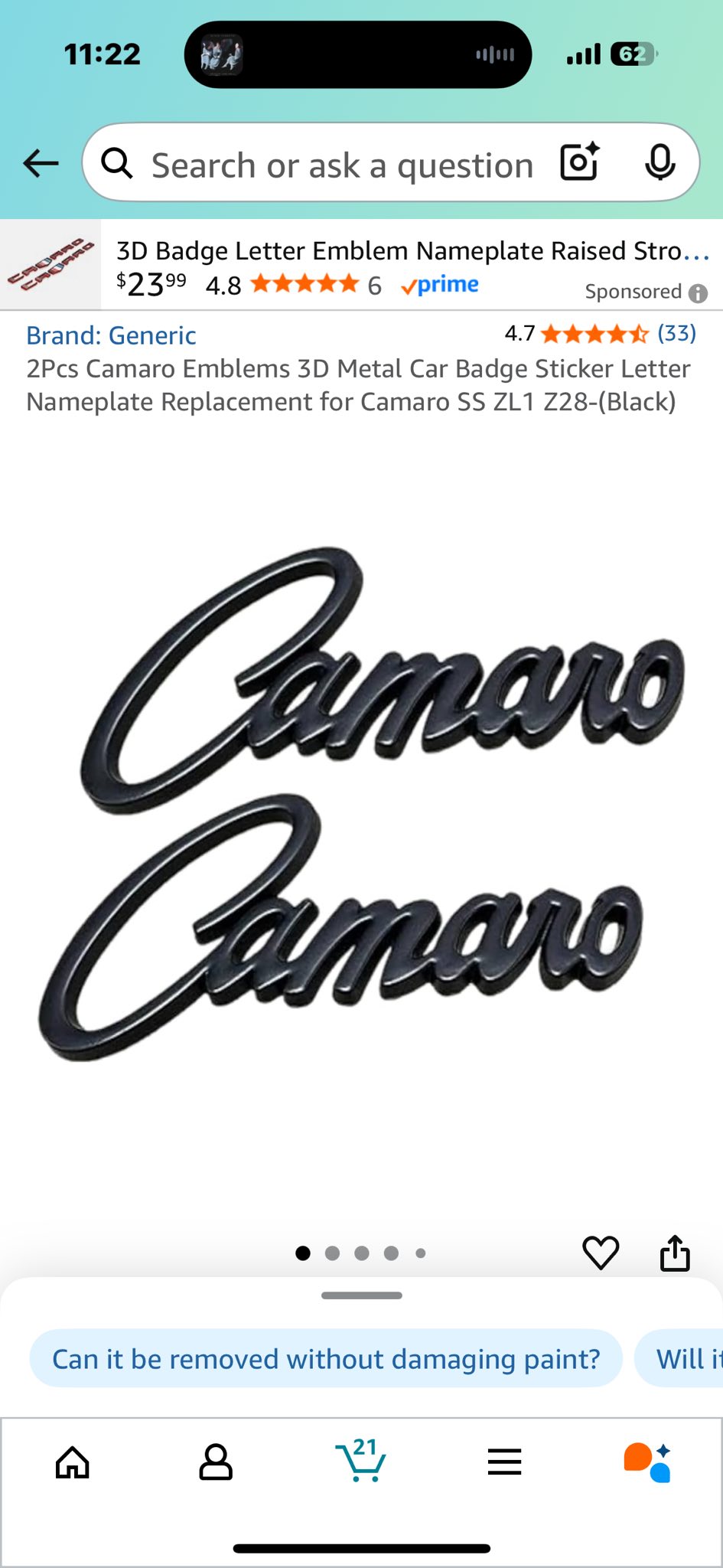2-Piece 1LE Emblem Badge Set – Rear Or Side, Adhesive, Chrome Look 4 thumbnail image