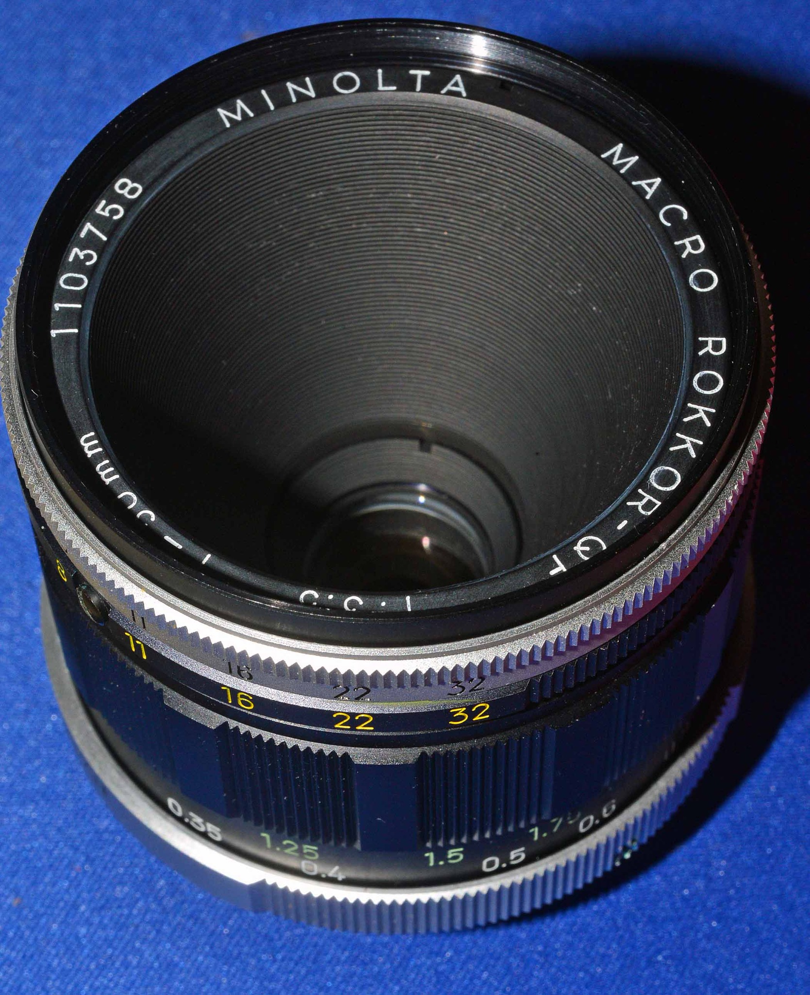 Vintage Minolta MC Macro Rokkor-QF 50mm f/3.5 lens is made in