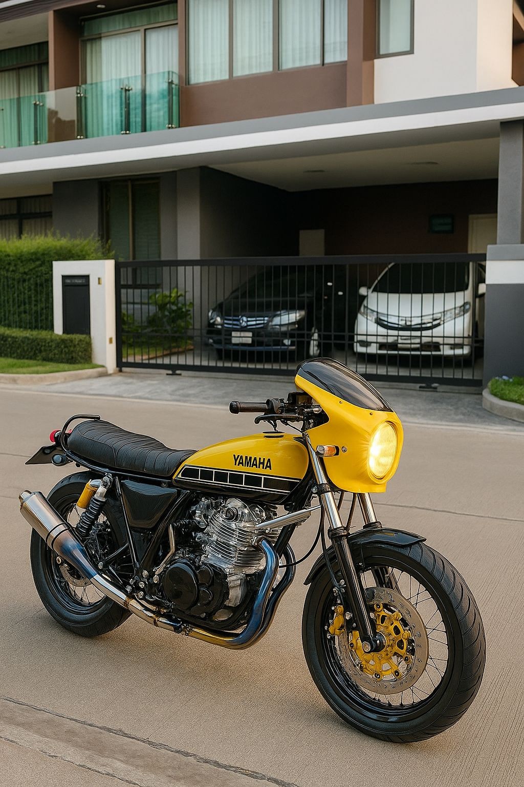 🔥 The Yamaha SR400 — iconic 399cc air-cooled single engine that