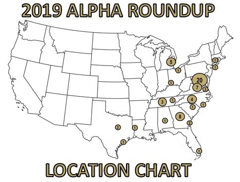 Alpha Roundup - Here is the geographic map of where Bros...
