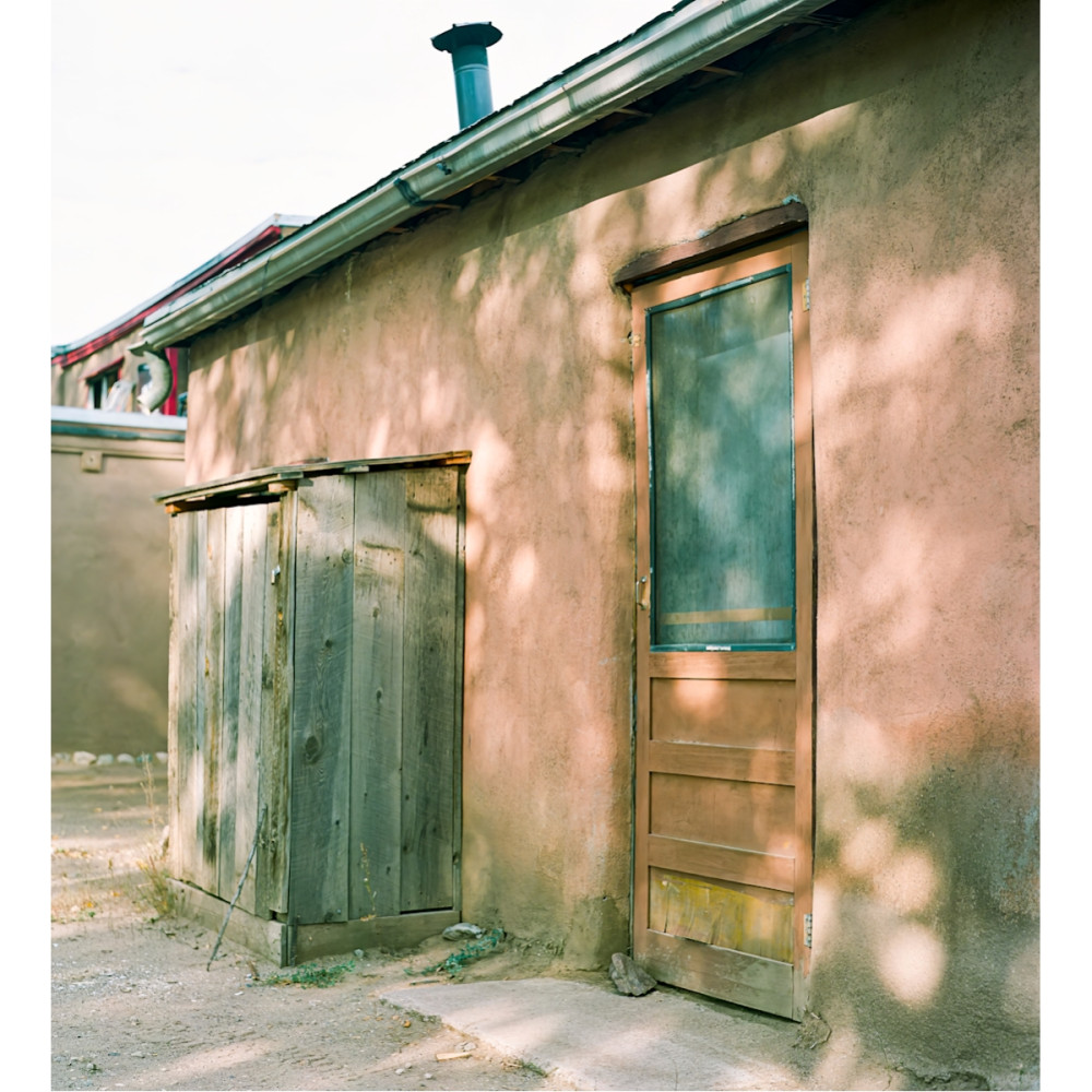 Traditional adobe doorway in Ranchos de Taos, New Mexico