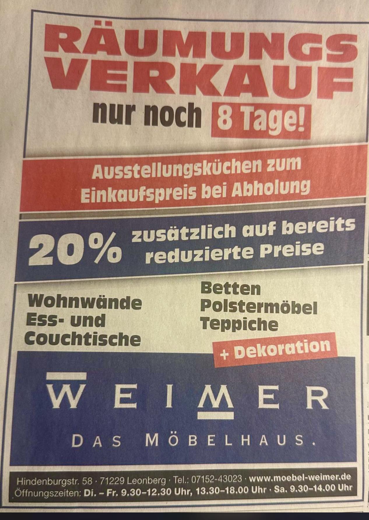Räumungsverkauf