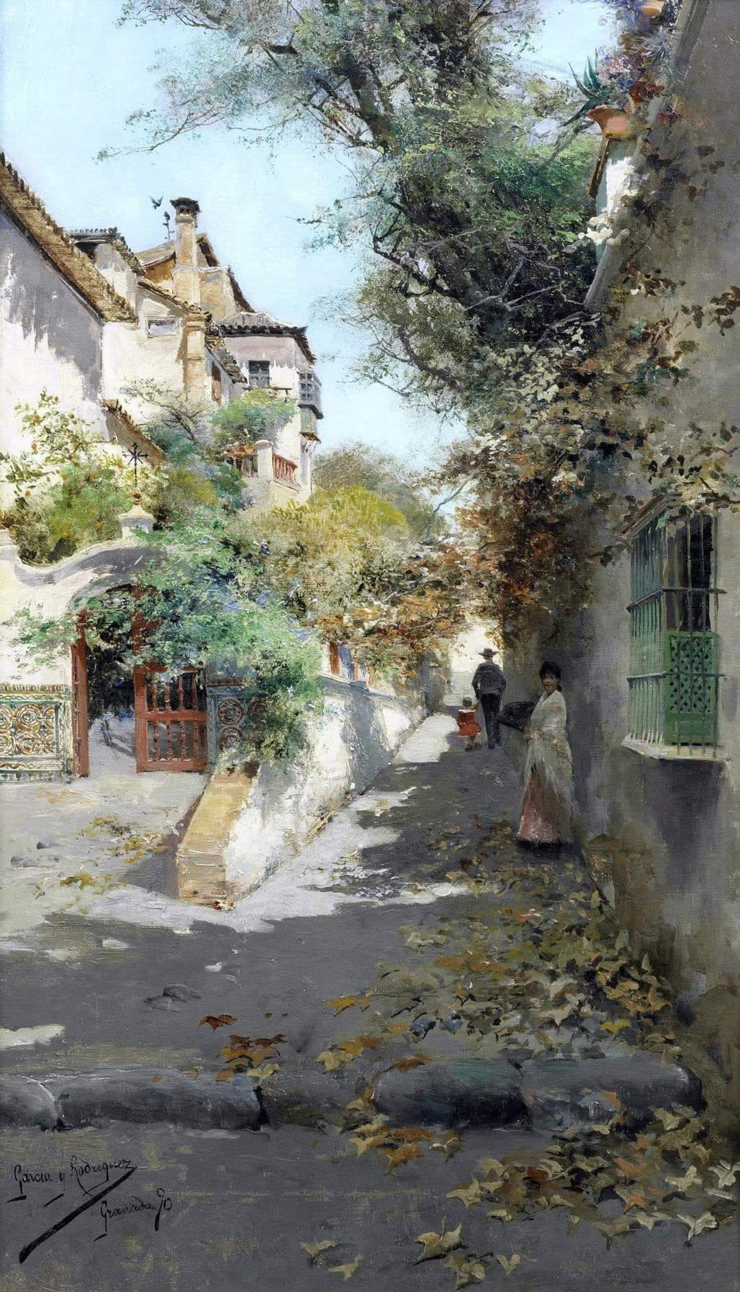 Street scene in Granada (1890) By : Manuel García y Rodríguez