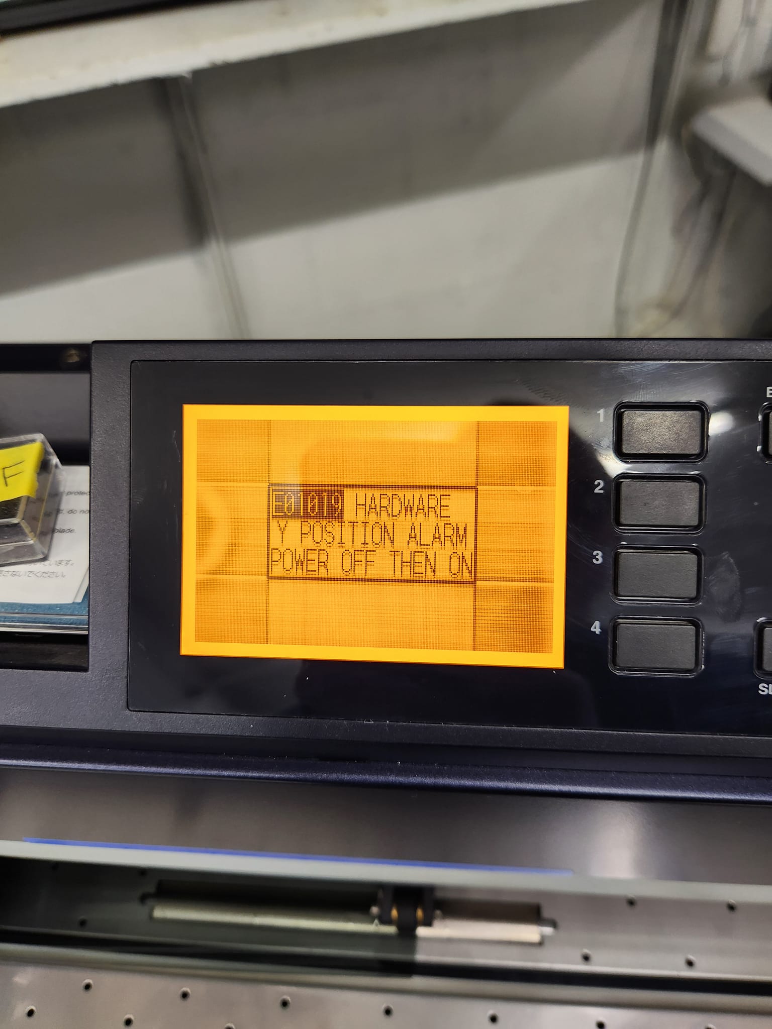 Graphtec vinyl cutter printers | We're getting error code E01019 is ...