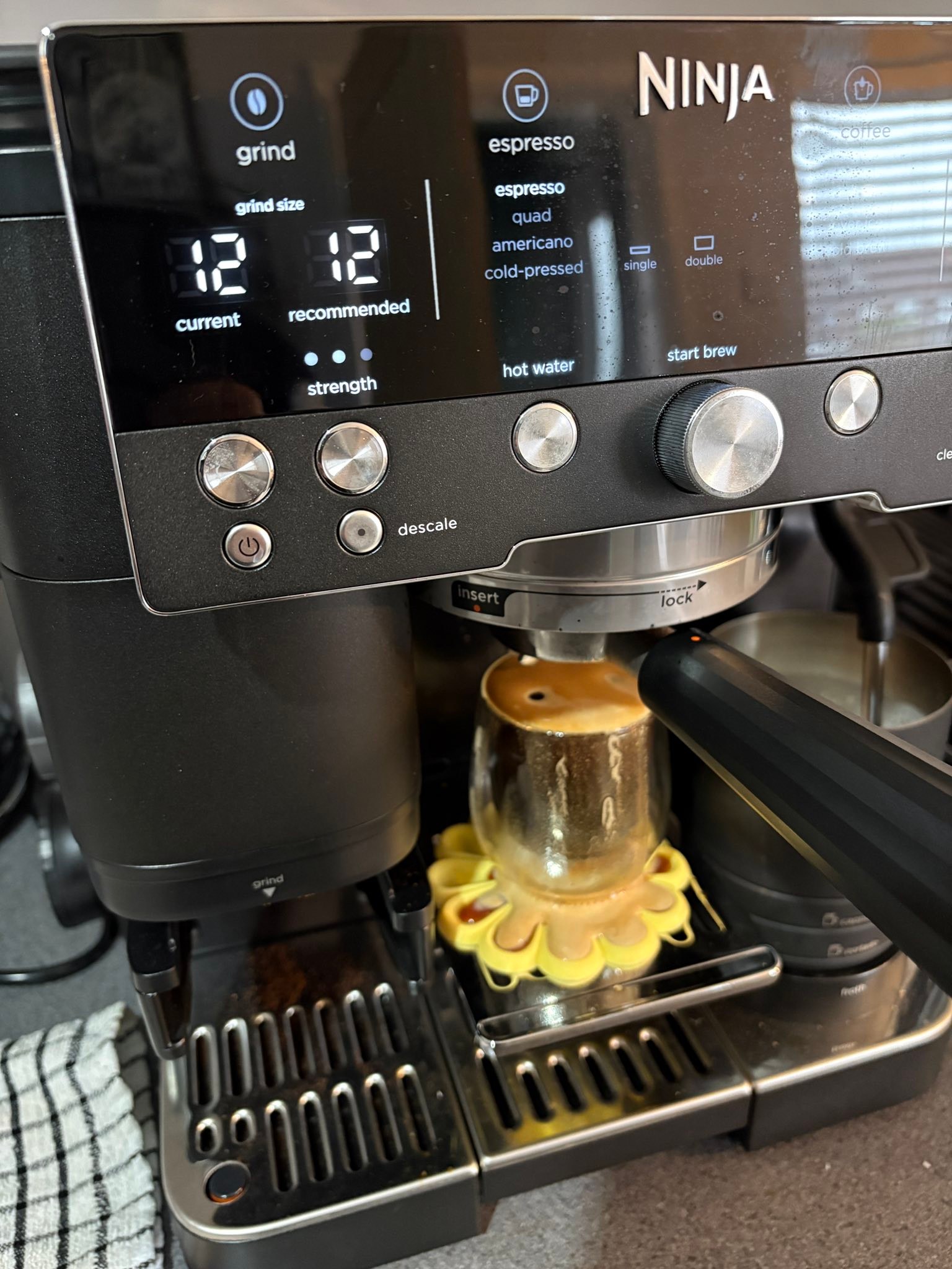 Why is my Ninja Luxe Cafe 601 overflowing with grind size 12?