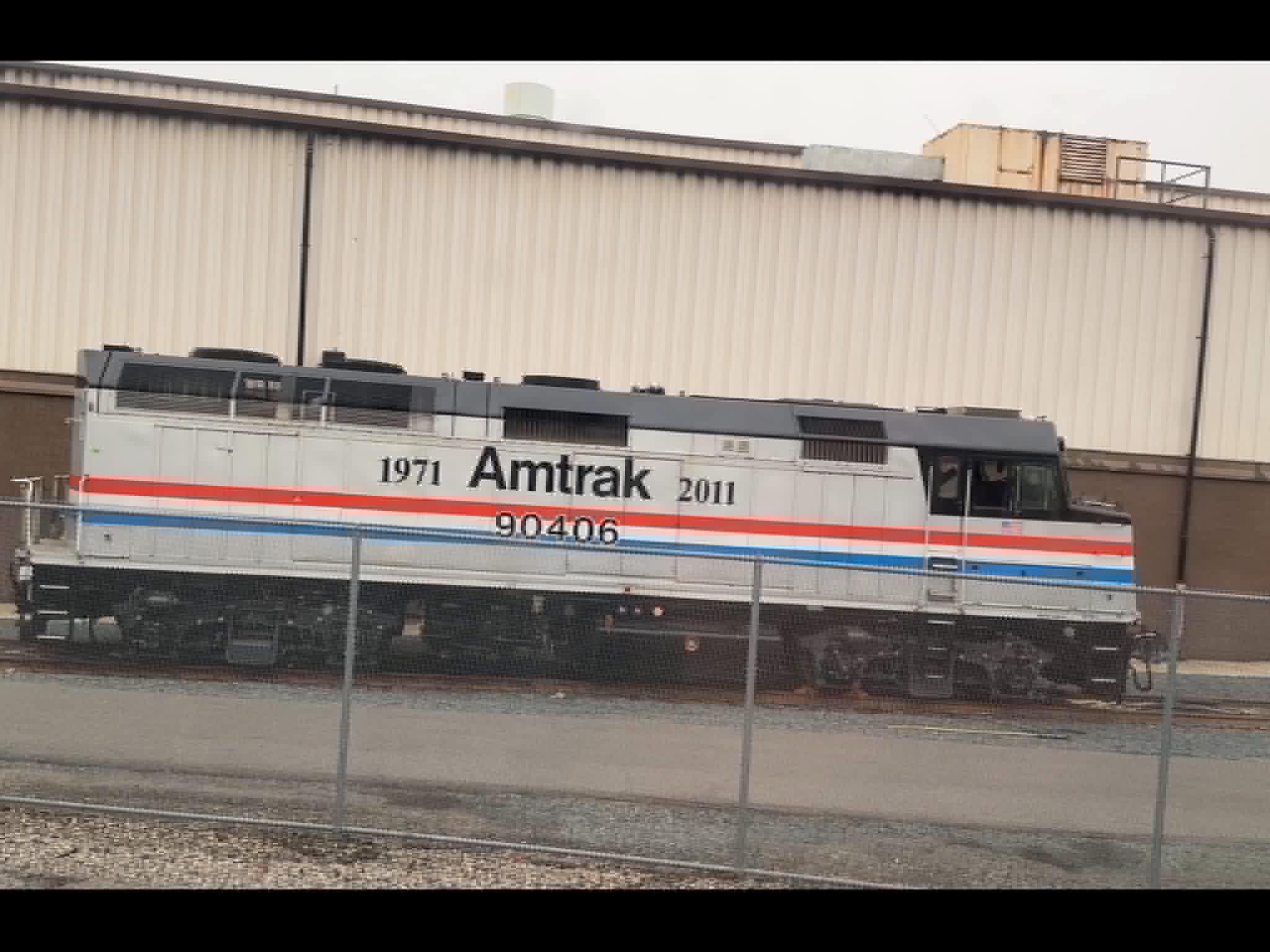 Amtrak's 40th anniversary locomotive on display