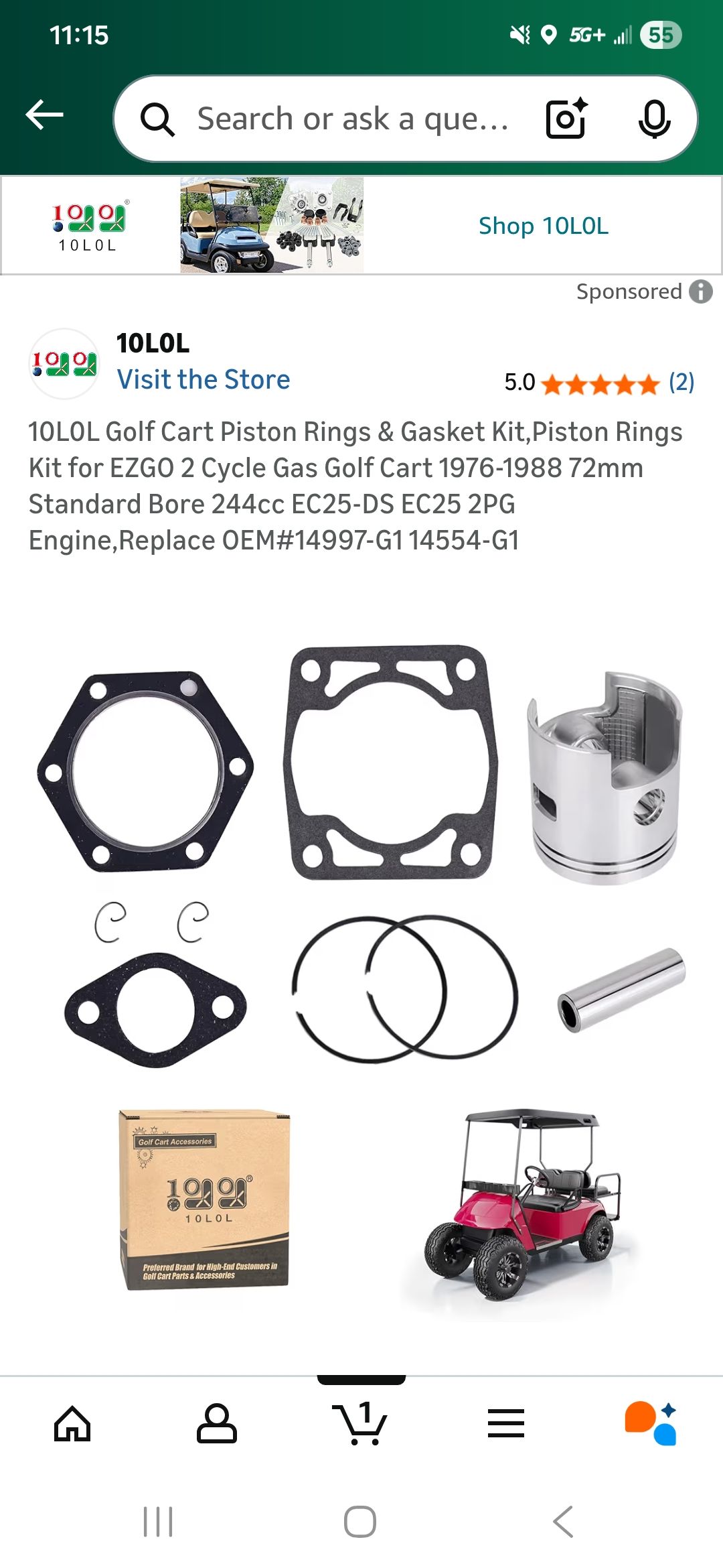 88 Ezgo Marathon 2pg Engine Parts Needed