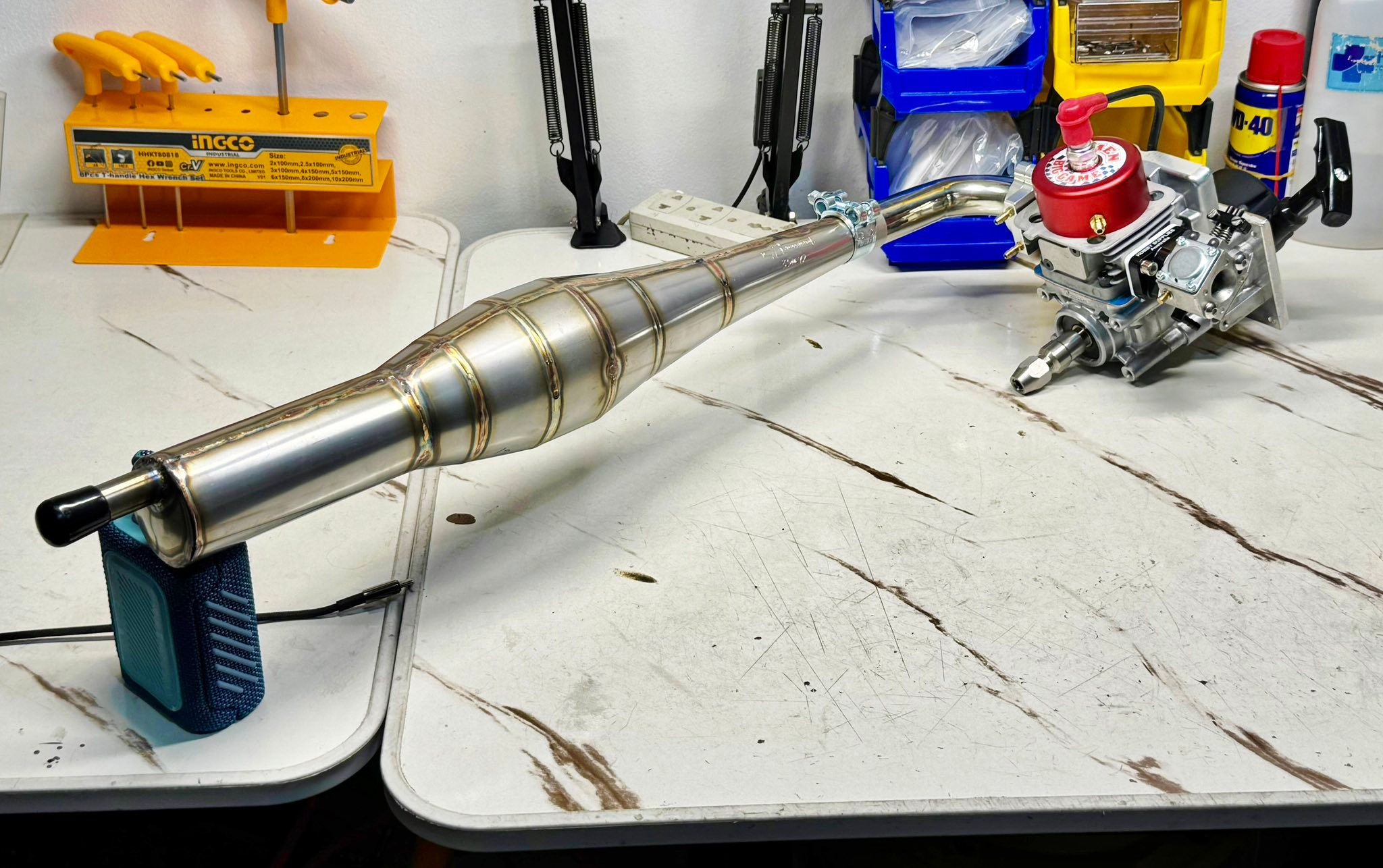 Installing Zenoah 35cc engine with JB pipes in TFL Ariane 51
