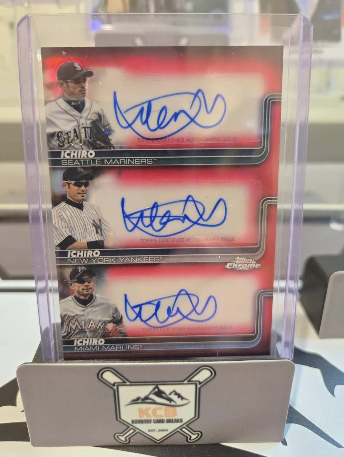 Ichiro triple signature Topps Chrome cards