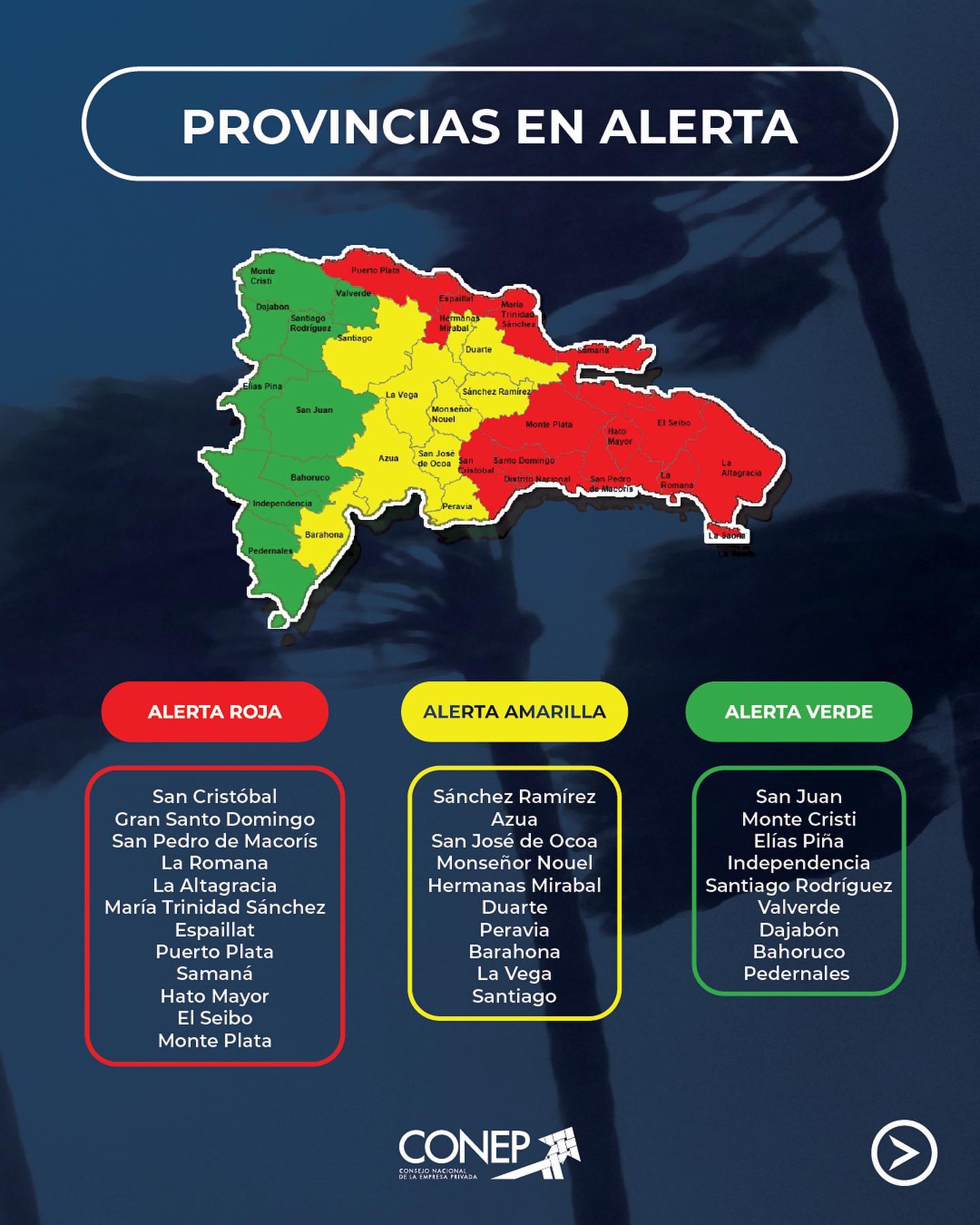 Conep RD - Debido a las proyecciones de ruta de la... | Facebook