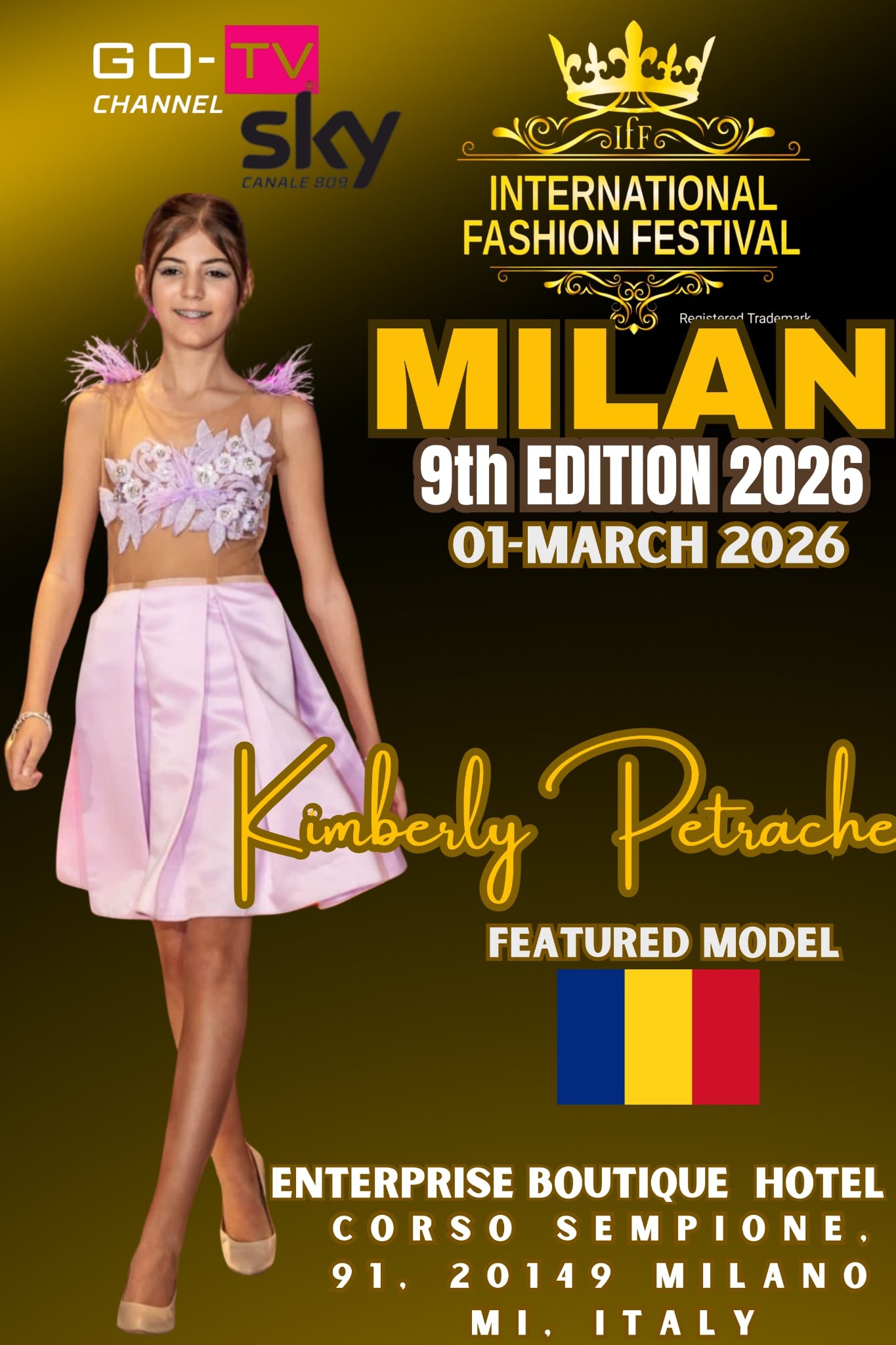 Welcome to the important kid Model Kimberly Petrache from Romania 