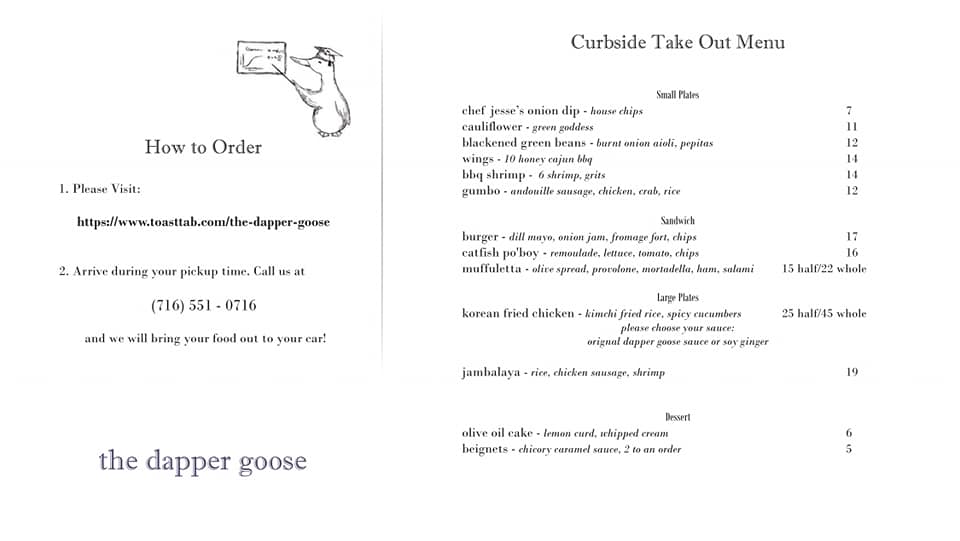 This weekends menu... got a little NOLA... - The Dapper Goose | Facebook