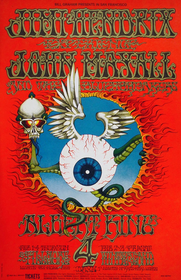 Jimi Hendrix and Rick Griffin's iconic 1967 Fillmore poster
