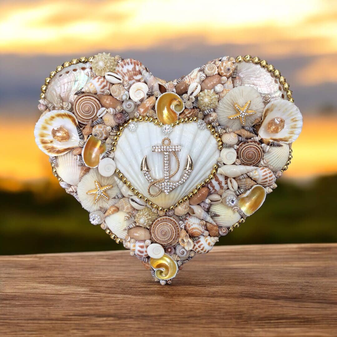 アクセサリー   Heart Brooch with Anchor Anchor brooch heart wood wall hanging