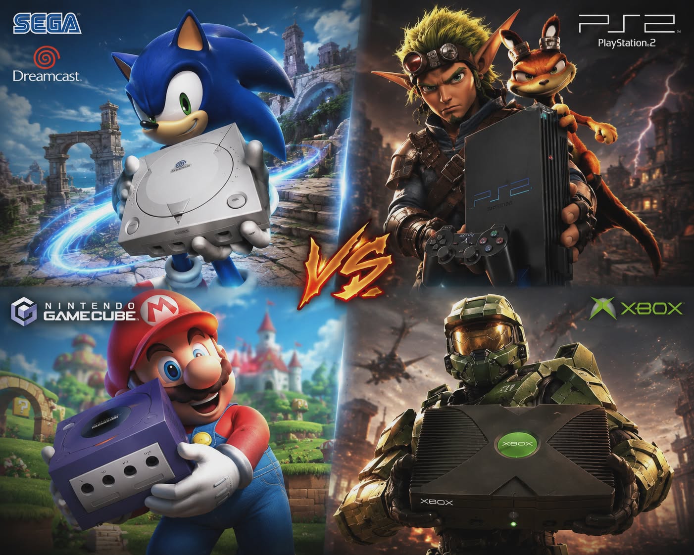 Consoles for playing ps1, ps2, ps3, xbox and ds games