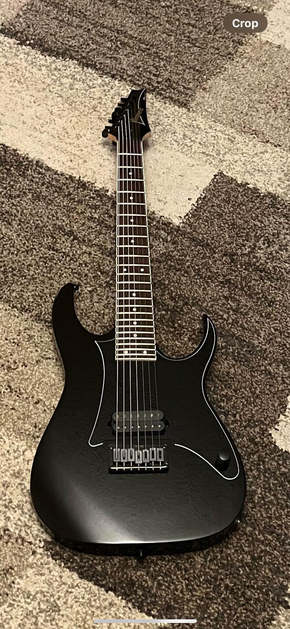 Ibanez RG7321 guitar modification with single humbucker pickguard