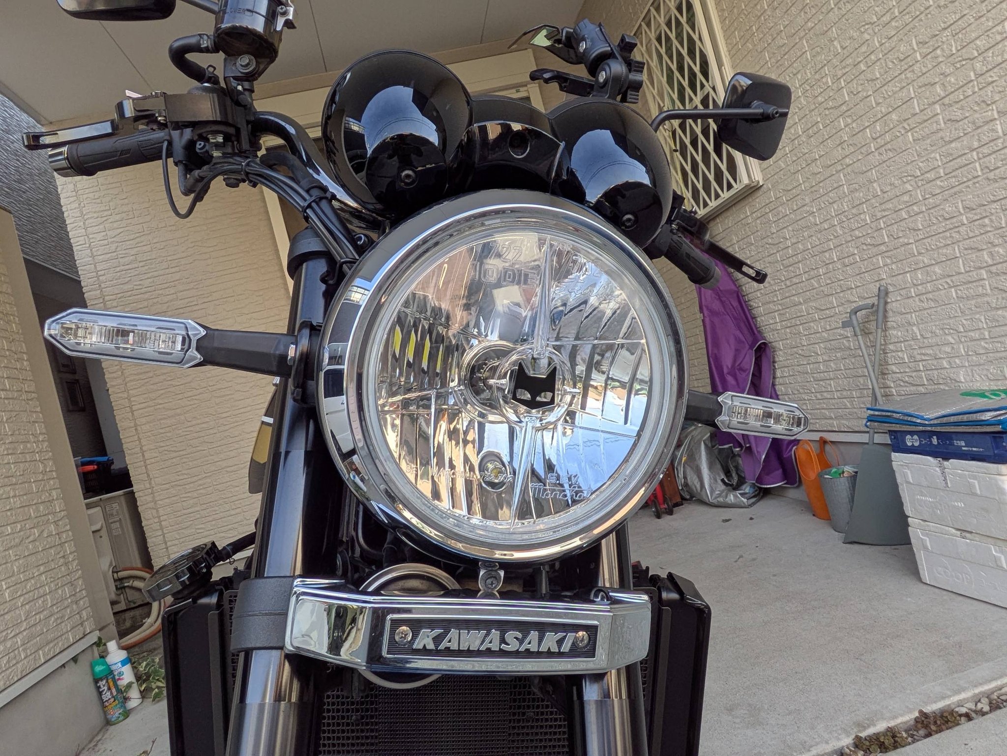 z900rs ポイントカバー マーシャル ヘッドライトをマーシャルにした 