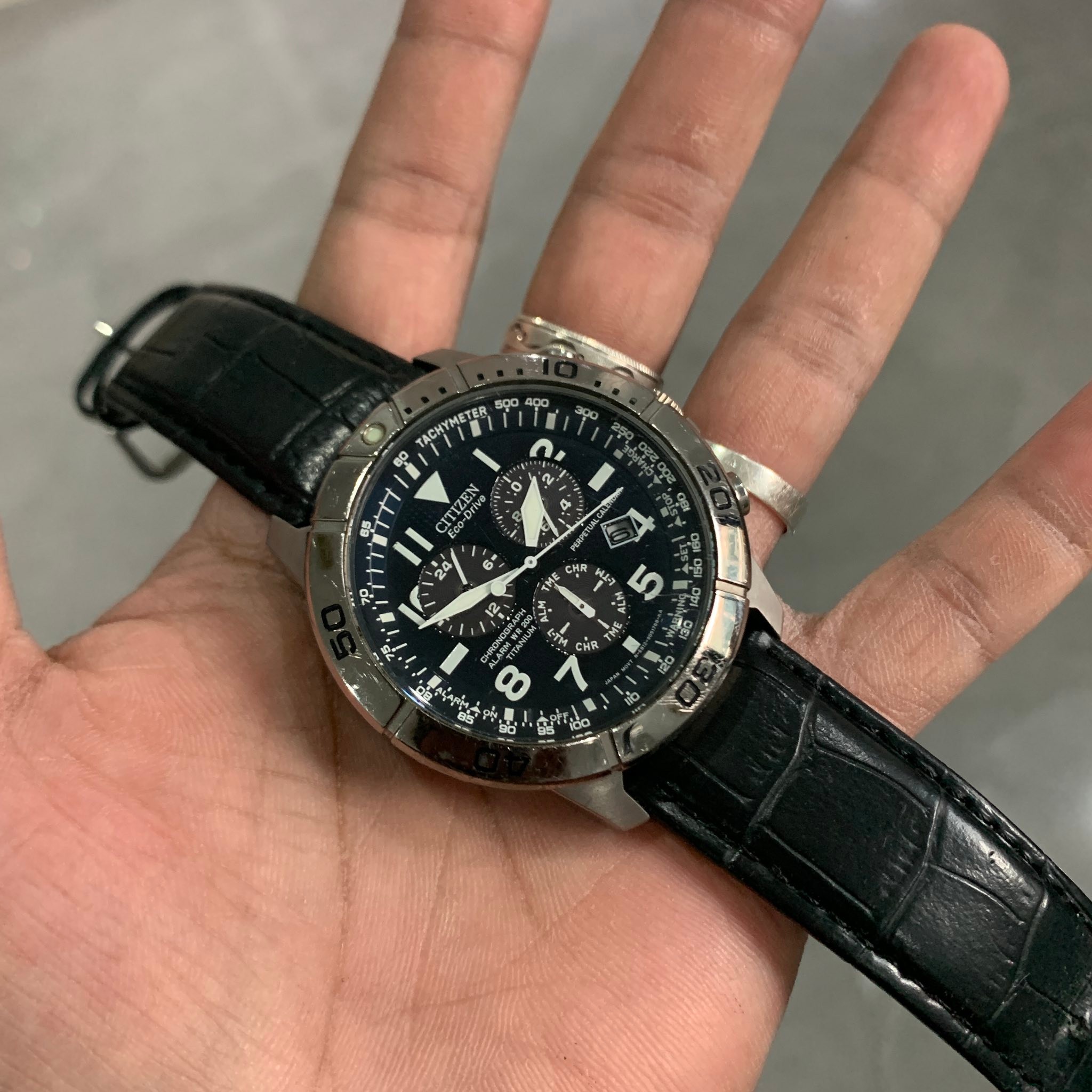 Citizen Men's Bl5250-02l Titanium Eco-drive Watch With Leather