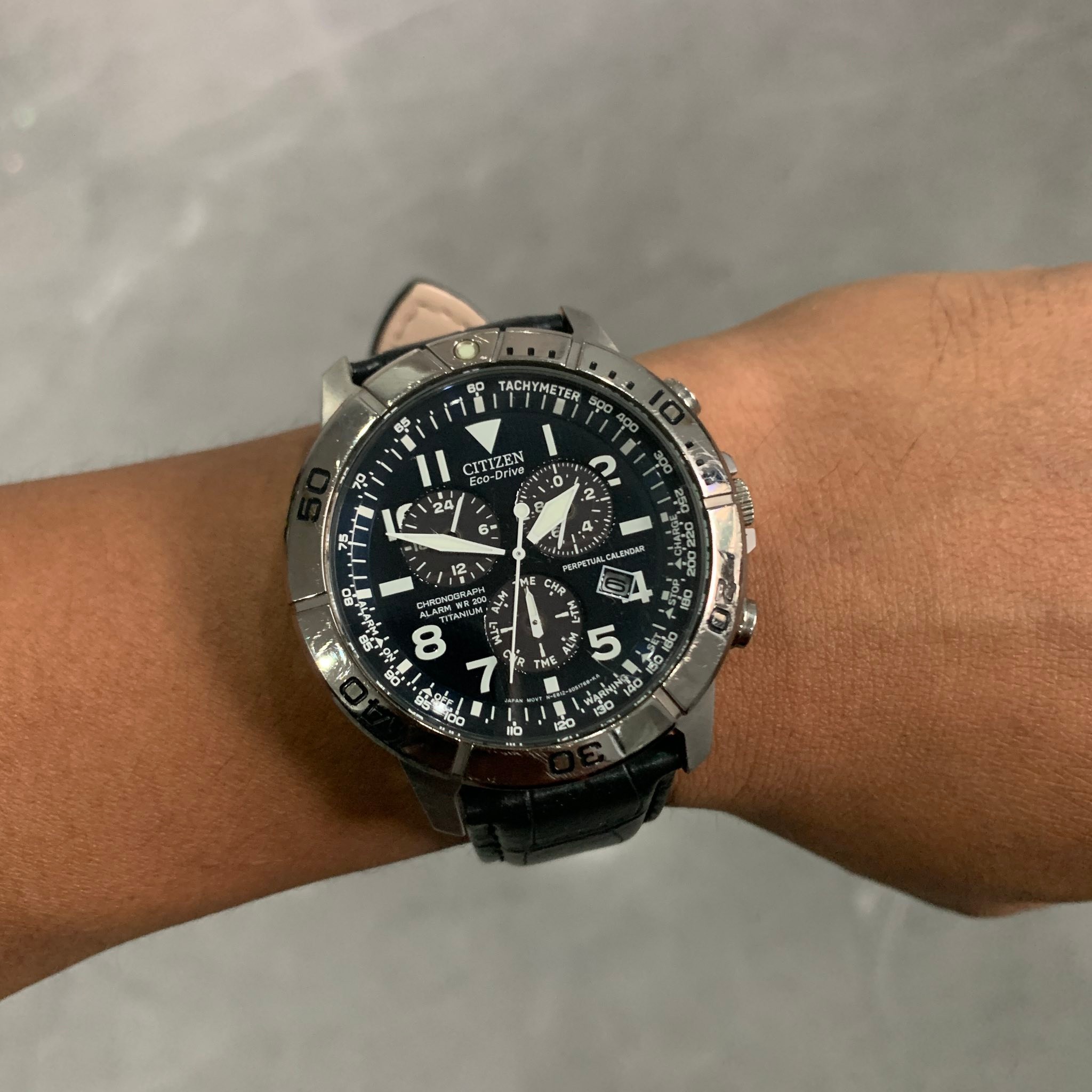 Citizen Men's Bl5250-02l Titanium Eco-drive Watch With Leather