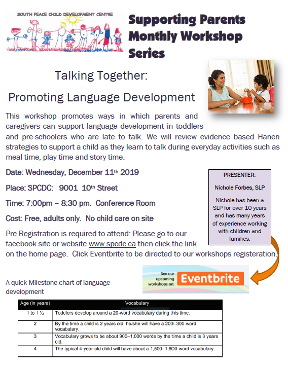 Our December Workshop - Talking Together. Promoting Language ...