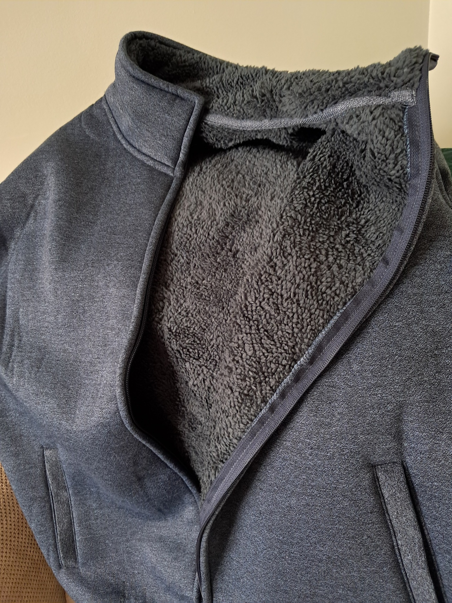 Cougar jacket with sherpa lining for embroidery project
