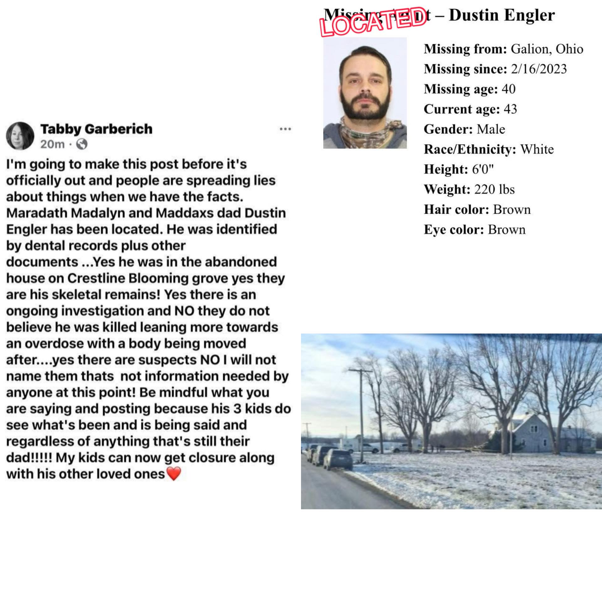 Stacey - 🚨💔 AFTER TWO YEARS OF QUESTIONS…DUSTIN ENGLER HAS BEEN FOUND ...