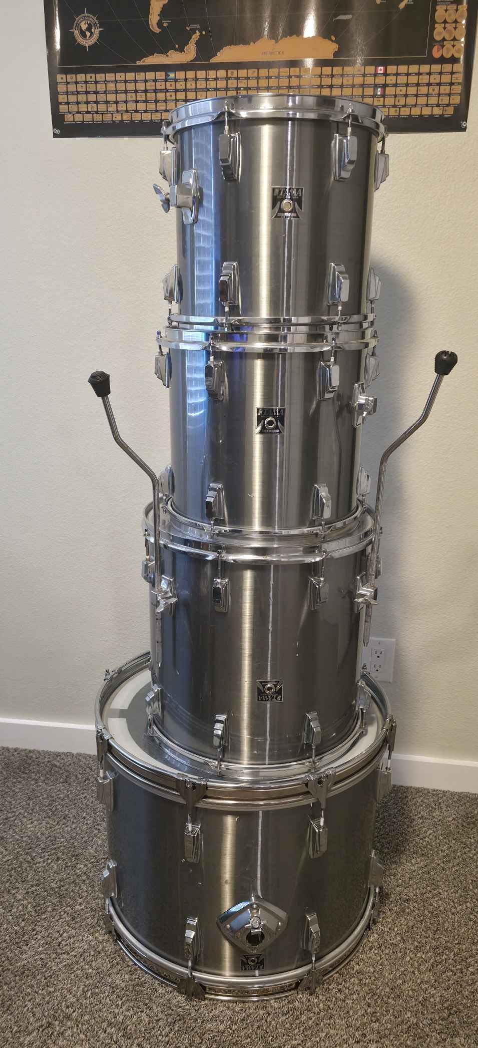 $75 Tama Imperialstar tom used. Such a cool funky color! 13x9