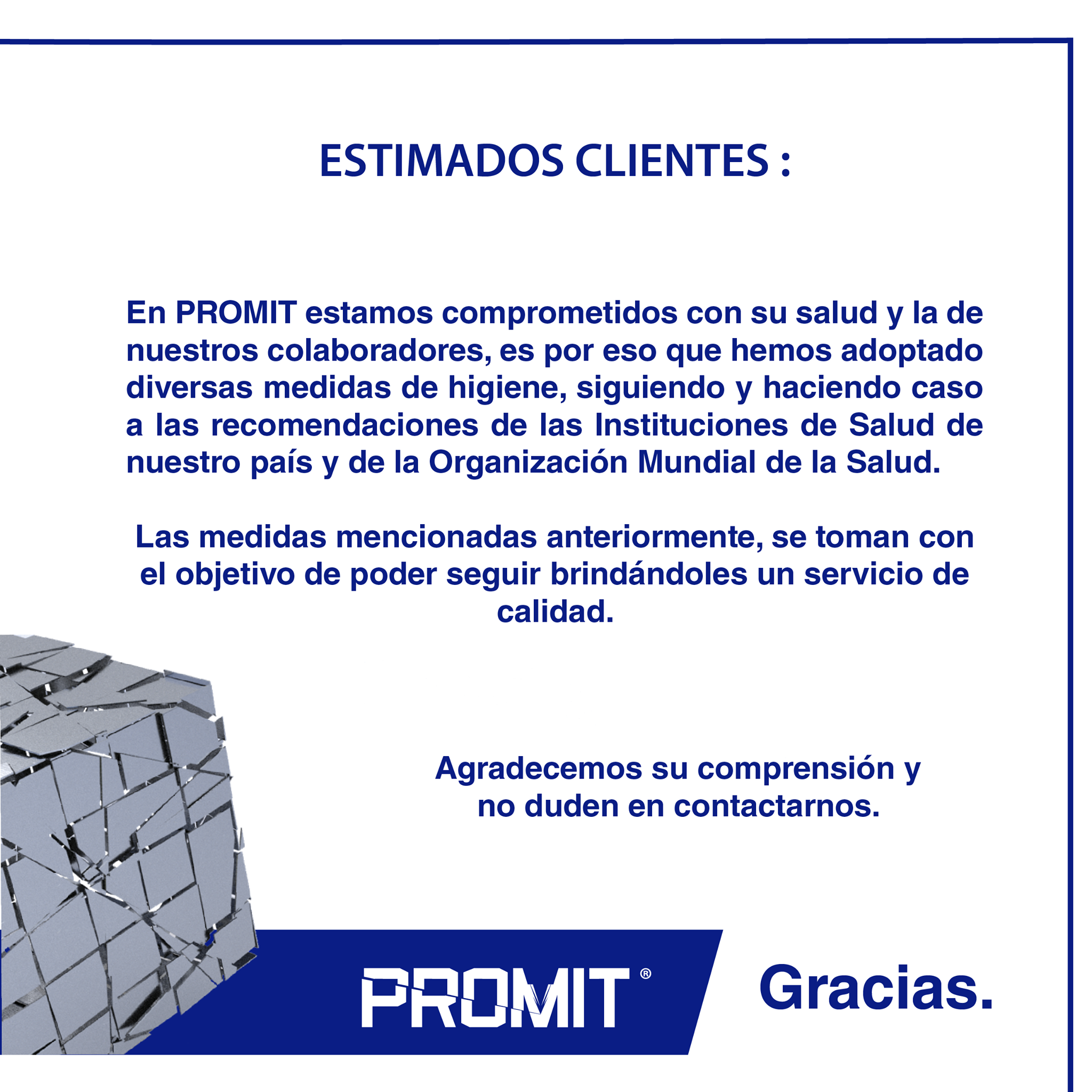 ️ Aviso importante para nuestros... - Promit Corte Láser