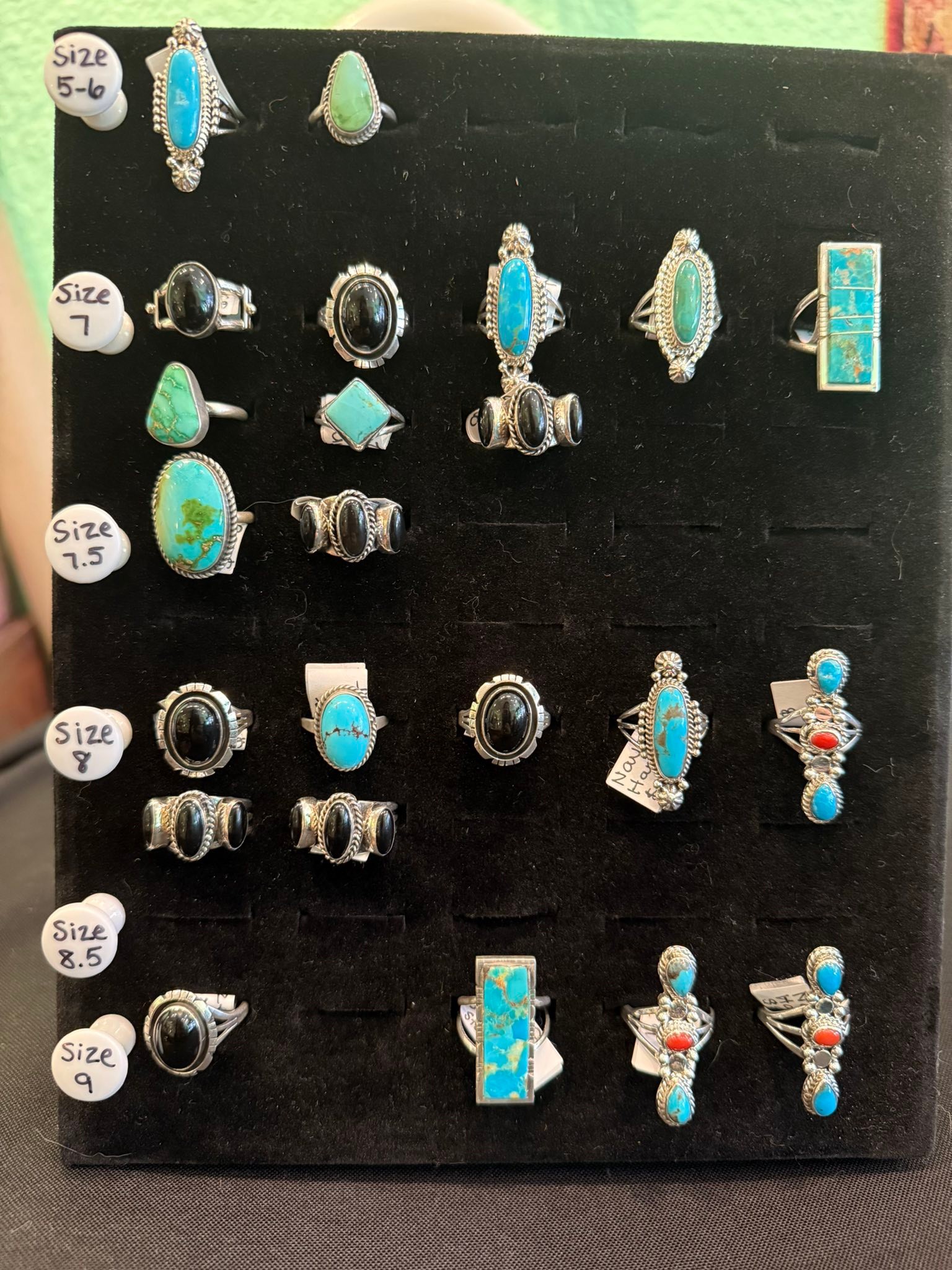 Traditional Navajo silver and stone art by Bo Reeves.