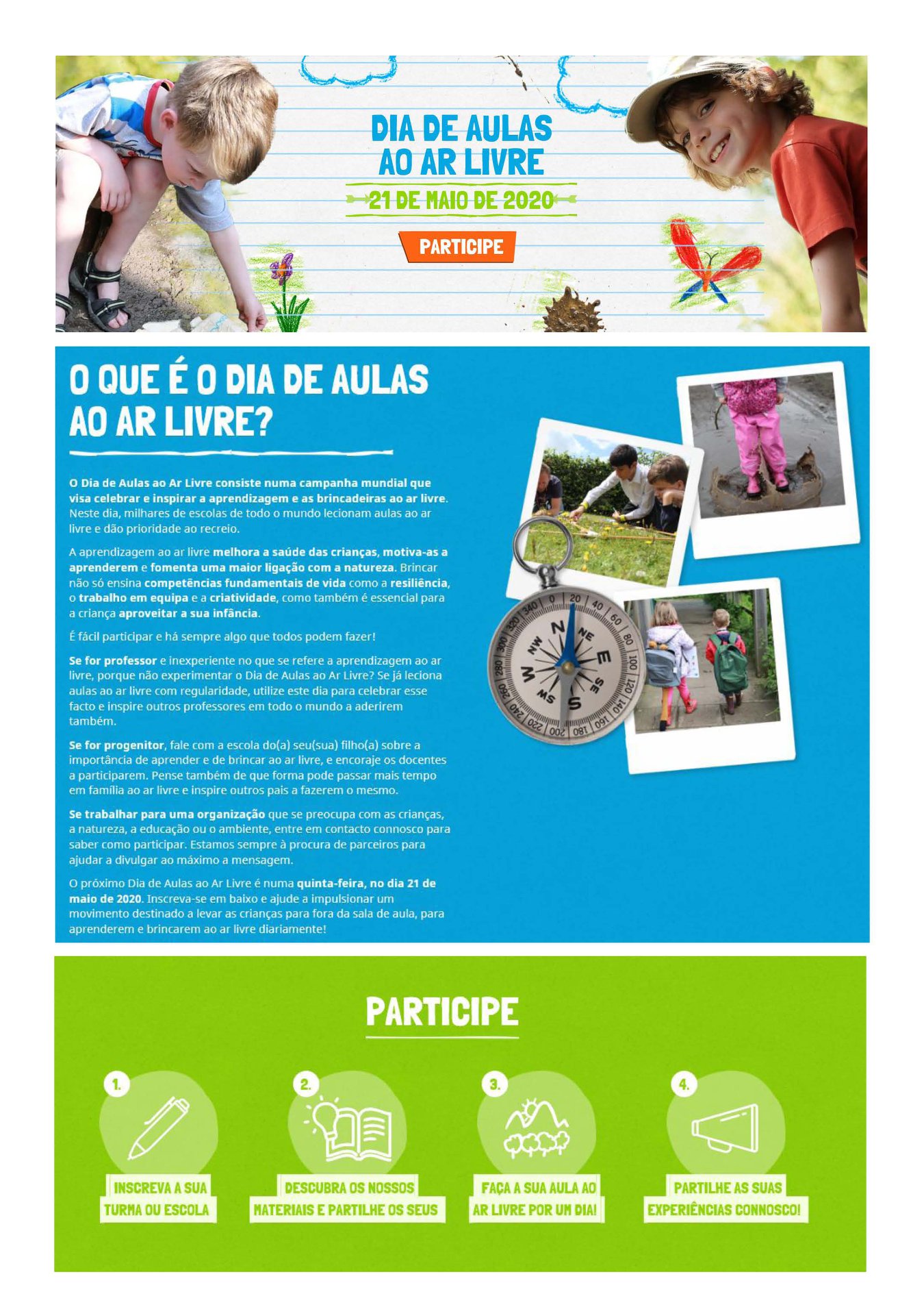 AEPAL - O Dia de Aulas ao Ar Livre consiste numa campanha...