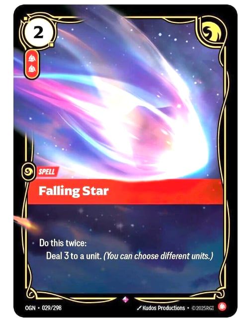 Is falling star played correctly in Riftbound TCG?