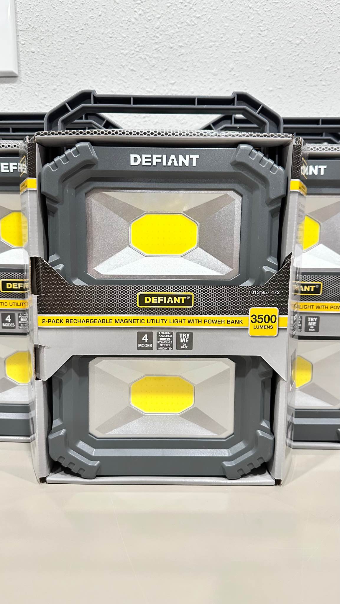 defiant rechargeable led flashlight and power bank Aluminum Combo (8-pack) with Batteries Powered by an internal rechargeable lithium Defiant Rechargeable Flashlight and Power