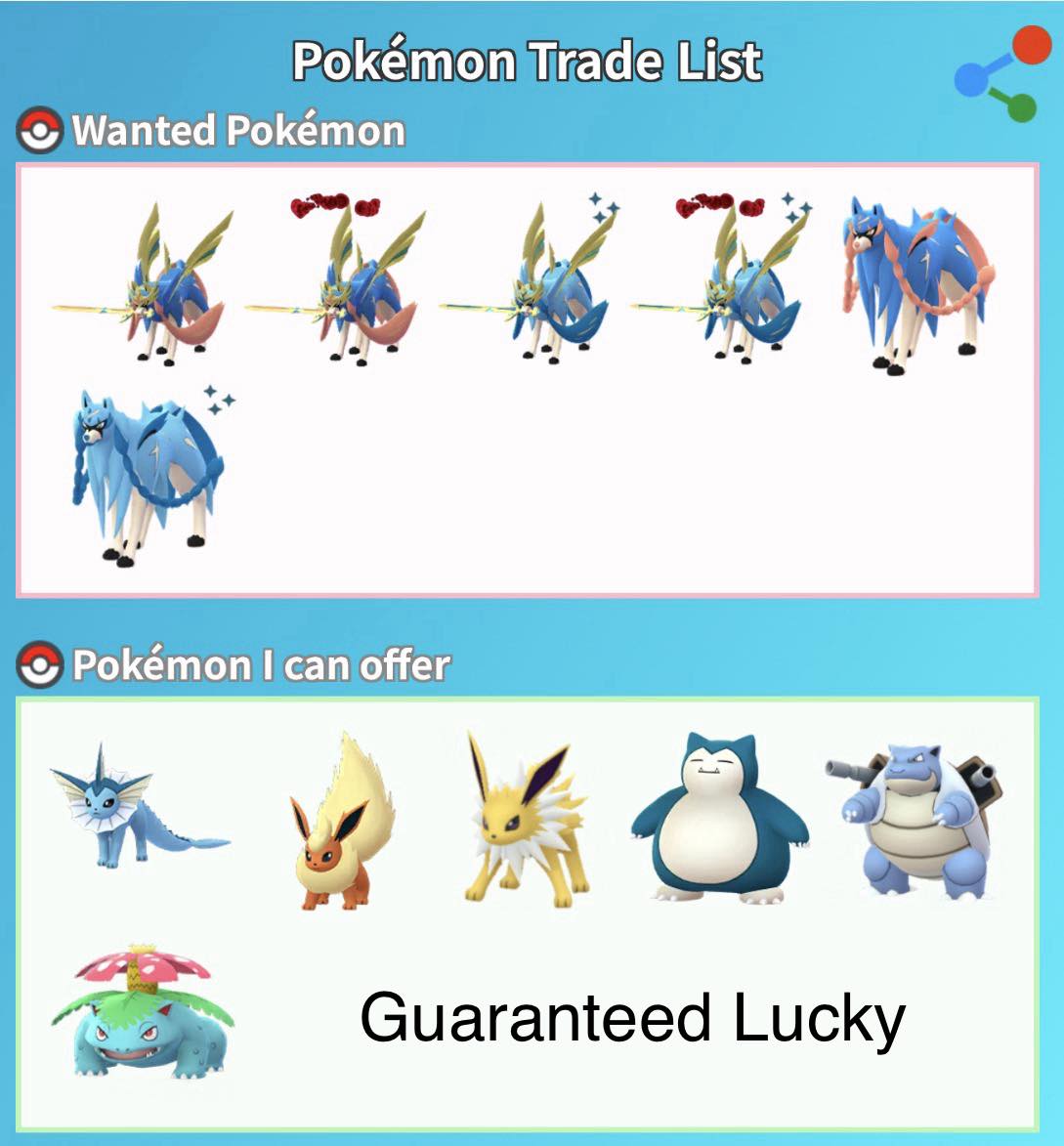 Looking for a lucky Zacian in Pokémon Go
