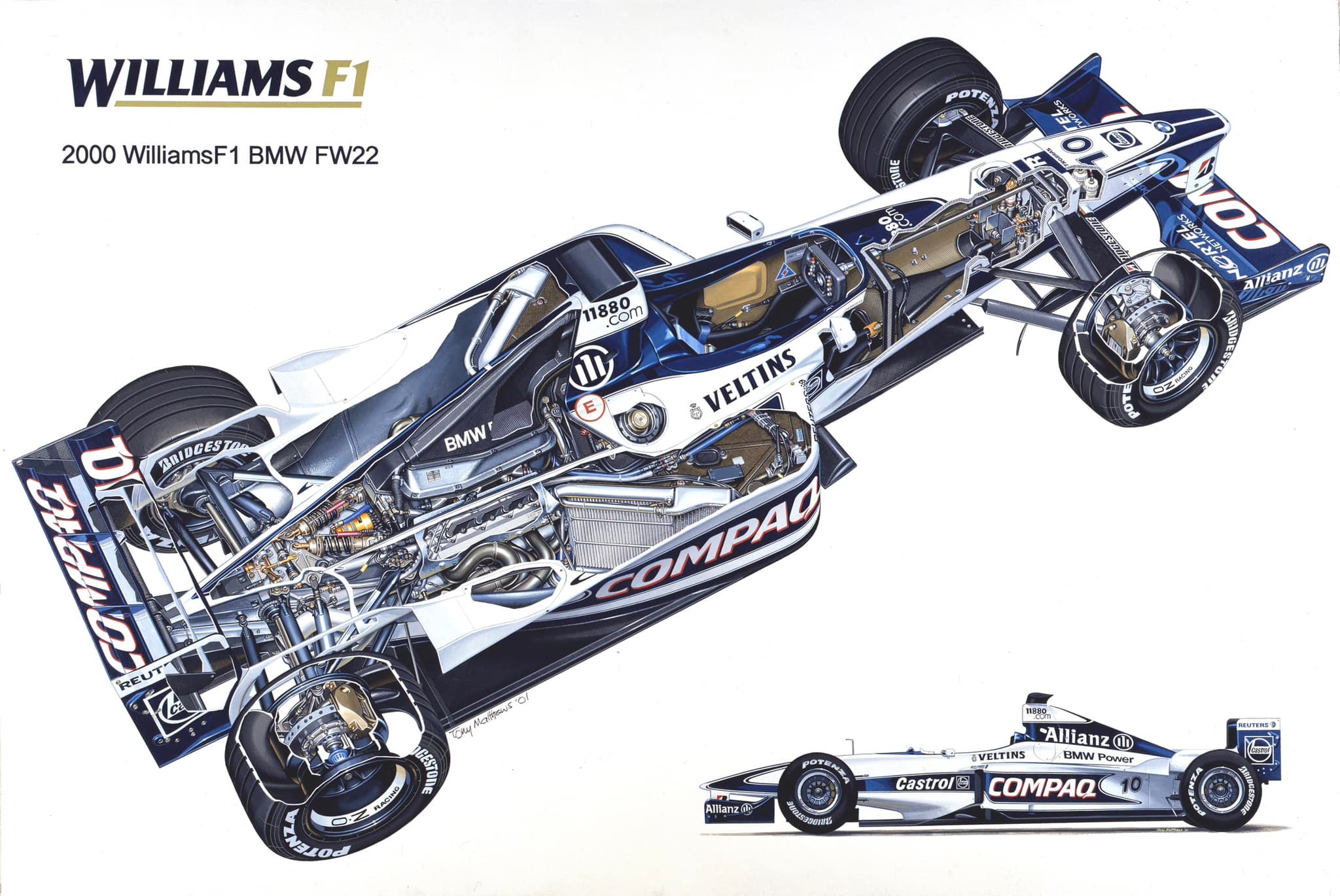 Part of a cutaway of the 2001 Williams BMW FW22. Rather bland and 