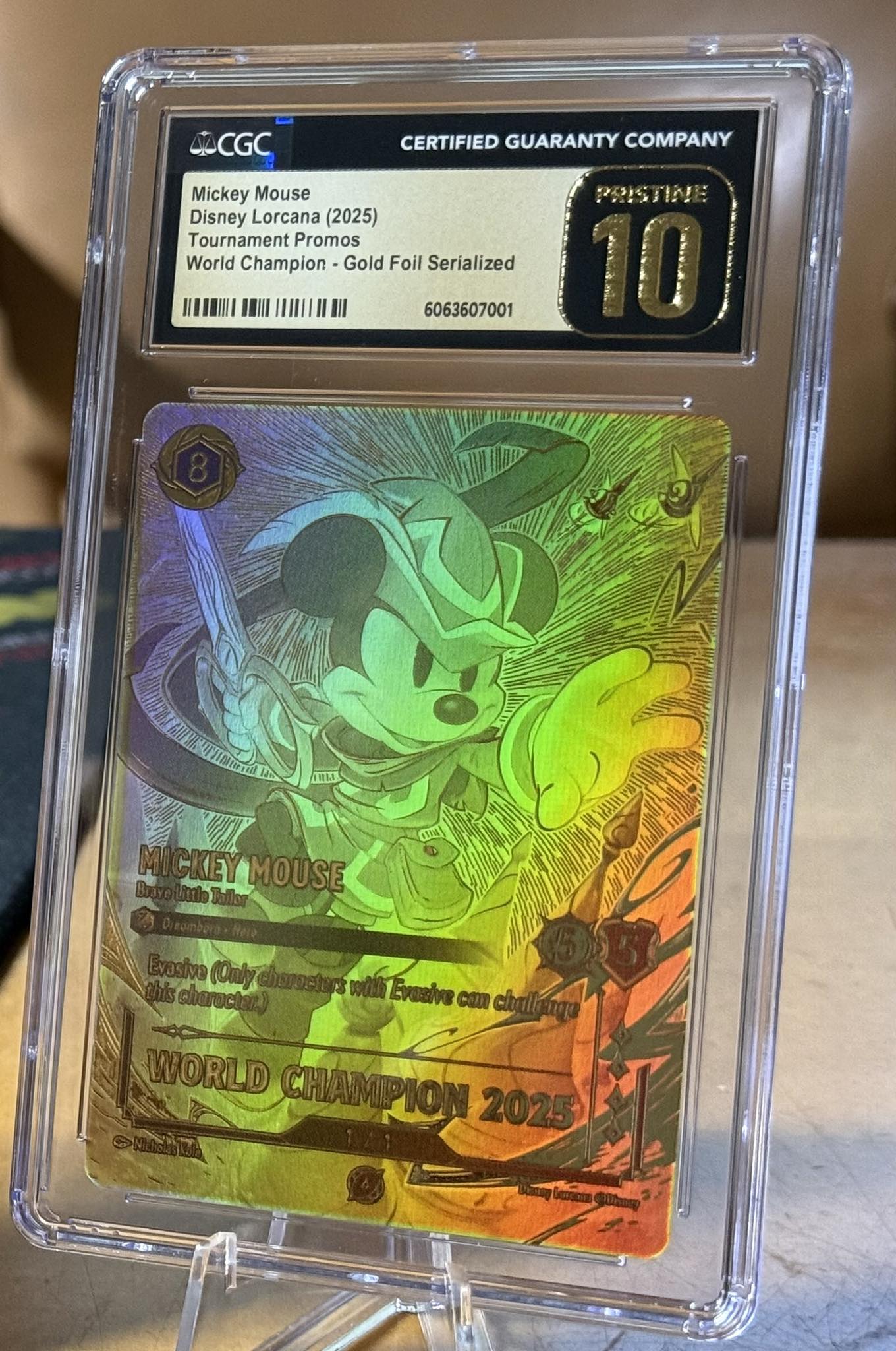 lorcana mickey cards D23 Promo Card he gets +3 Strength Card Reveal - Mickey Mouse