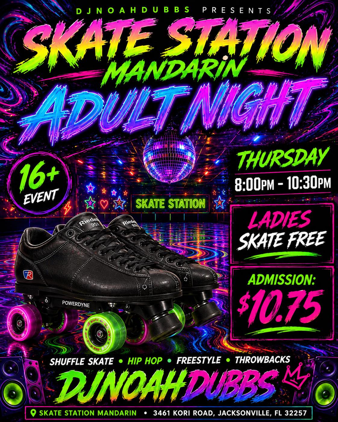 Adult Night at Skate Station in Orange Park, Florida