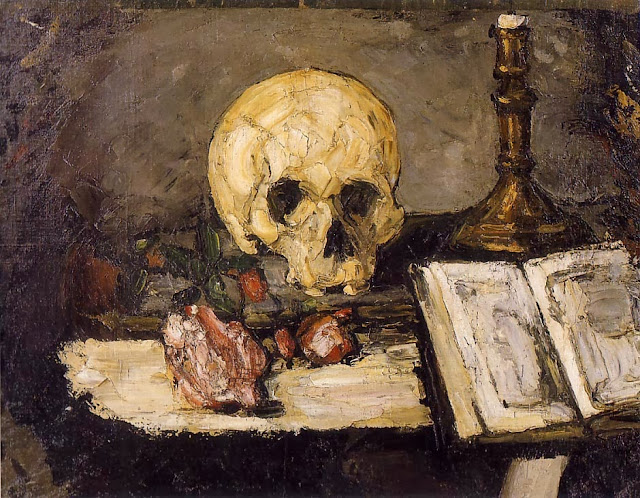 Paul Cezanne's Still Life with Skull and Candlestick