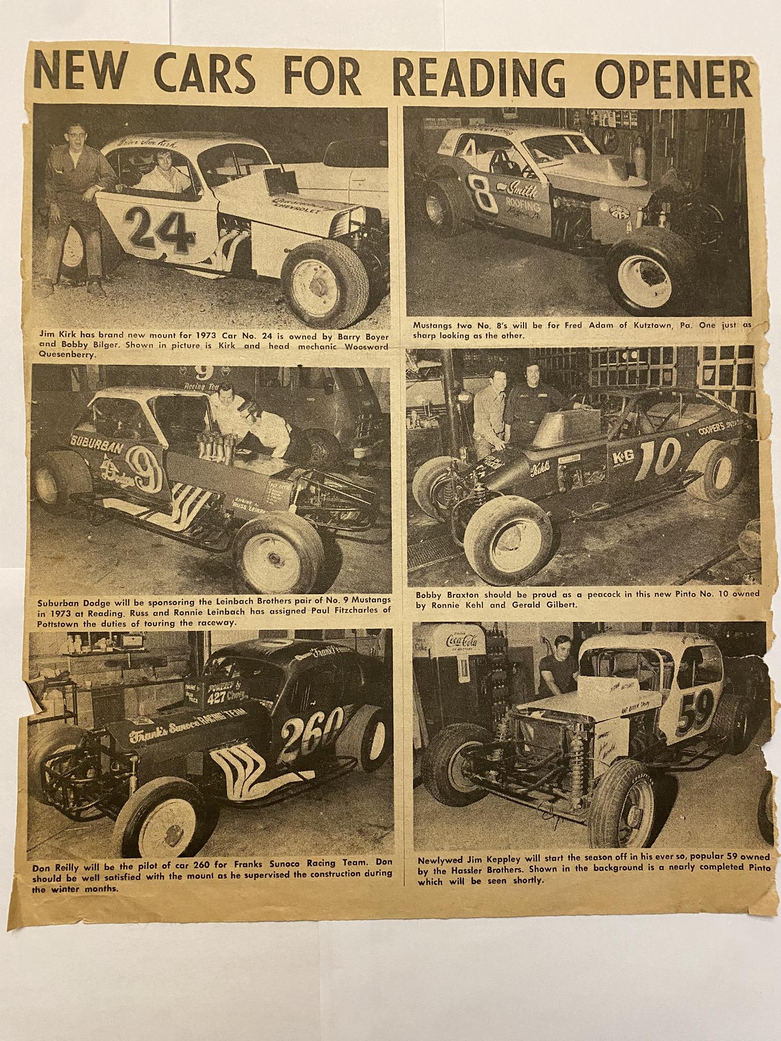 Red Frederick's 1973 racing career at Pennsboro Speedway