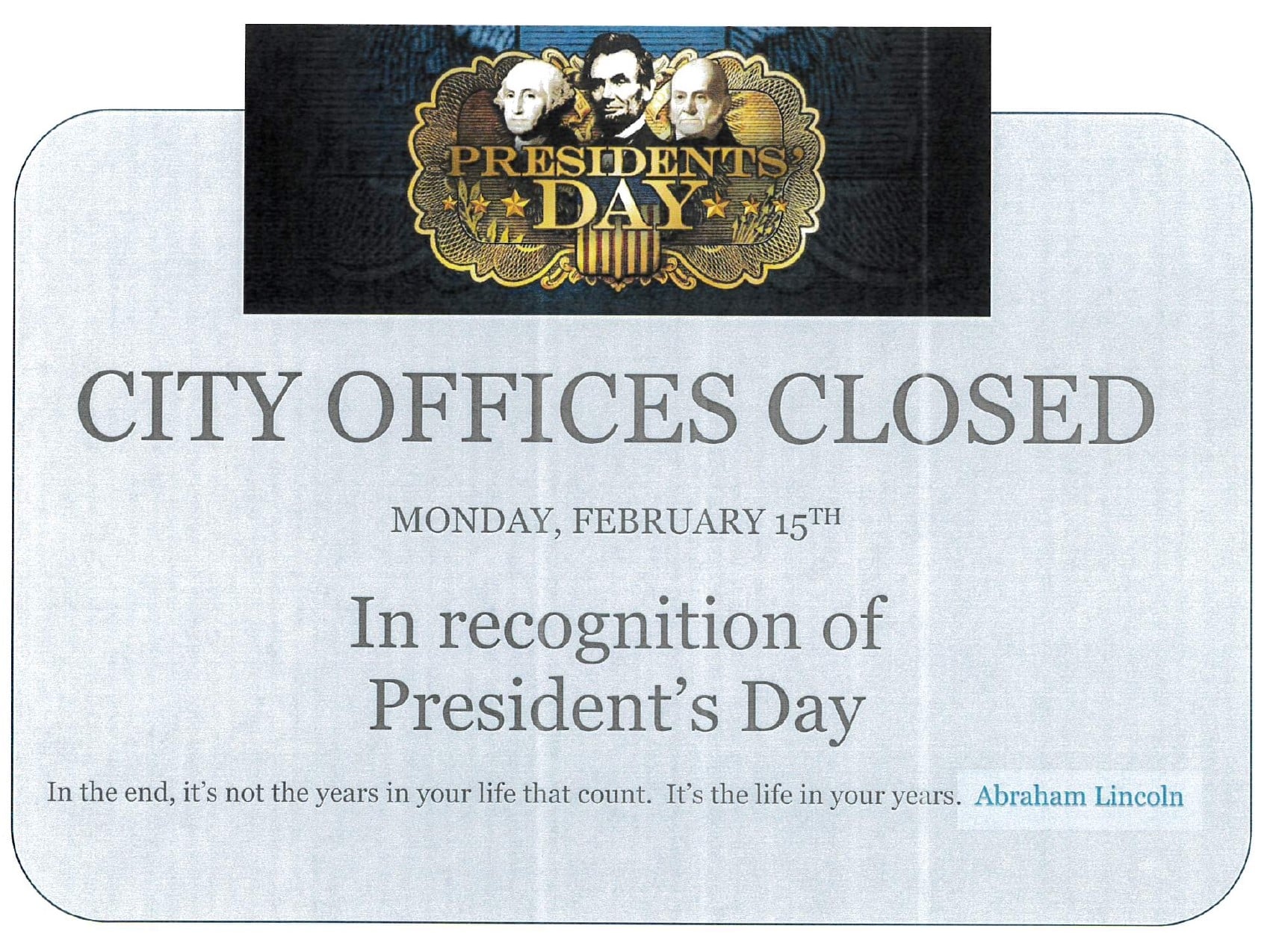 City of Chubbuck - City Offices will be closed on Monday February 15 ...