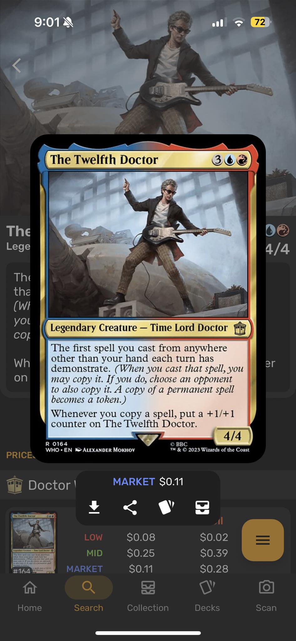 12th doctor mtg card Magic The Gathering - Universes Beyond - Who (When you cast that spell The Twelfth Doctor MTG -