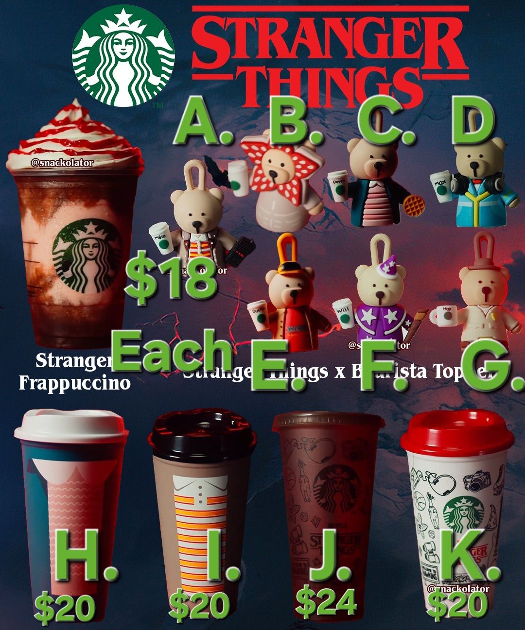 Stranger Things x Starbucks international merchandise