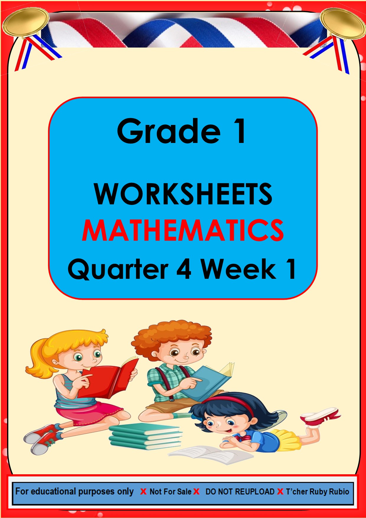 MATATAG TEACHERS' FILES - GRADE 1 | Grade 1 | Quarter 4 | Week 1 MATH ...