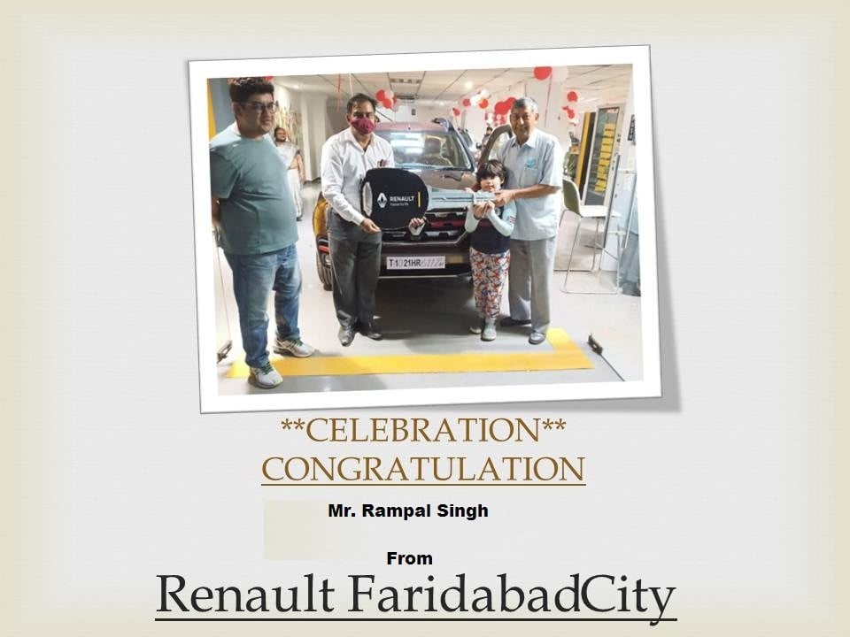 Congratulations to Mr.Rampal Singh on... - Renault Faridabad
